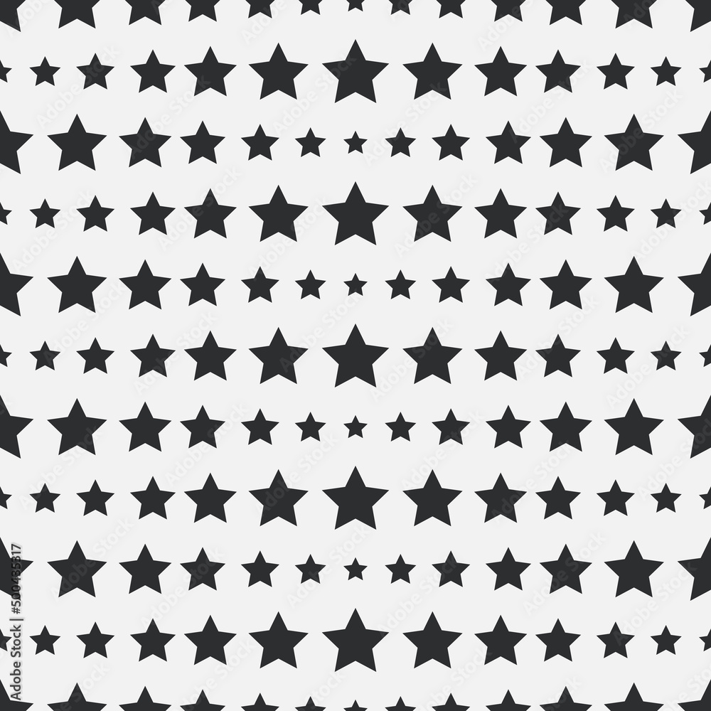 Poster Horizontal lines of stars. Vector with lines made of stars. Vector.