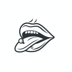 illustration of piercing shop, vector art.