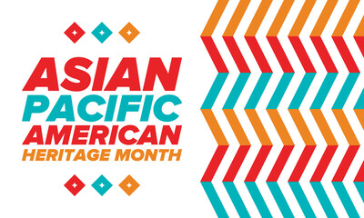 Obraz premium Asian Pacific American Heritage Month. Celebrated in May. It celebrates the culture, traditions and history of Asian Americans and Pacific Islanders in the United States. Poster, card, banner. Vector