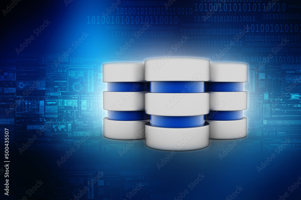Poster 3d rendering database storage data base