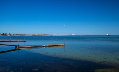 Obraz premium Picturesque Dragor town and blue sea in Denmark
