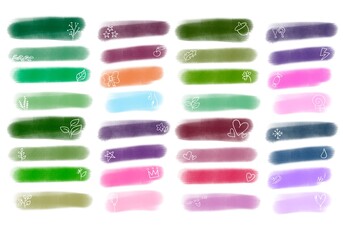 Set with paint markers stripes for magazines and cards and hobbies and notebooks and stickers and kids