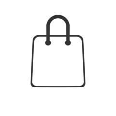 Shopping bag icon in flat style. Handbag sign vector illustration on white isolated background. Package business concept.