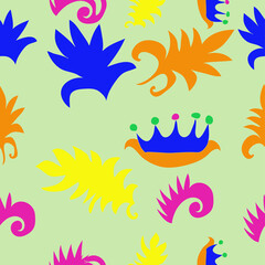 Obraz premium Seamless stylized colored floral motif . Hand drawn.