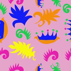 Obraz premium Seamless stylized colored floral motif . Hand drawn.