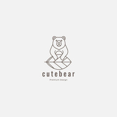 cute bear logo design vector graphic icon symbol illustration