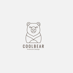 cool bear logo design vector graphic icon symbol illustration