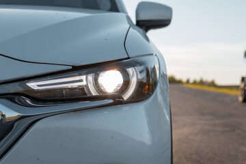 car headlight close up