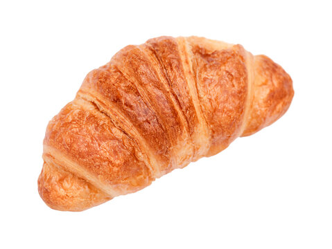 French pastry croissant one isolated on white background.