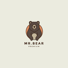 bear cartoon logo cute