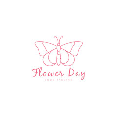 butterfly line logo design vector graphic icon symbol illustration