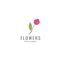 rose flower full color logo design