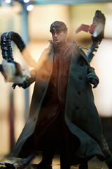 Obraz premium Kyiv, Ukraine September 4: Comic Con 2021, fandom festival in Kyiv, Ukraine. figurine of marvel character - Doctor Octopus, Otto Octavius on the showcase of the stand.