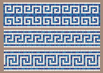 Mosaic stripes, Greek ornaments. - 500438972