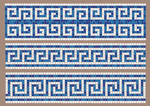 Mosaic stripes, Greek ornaments.