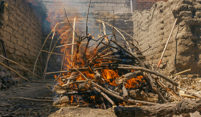 Temazcal, Traditional native sweat lodge with hot stones