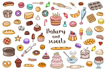Bakery and sweets doodles