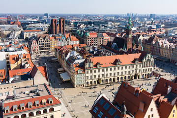 Obraz premium View of Wroclaw center, Poland on sunny day