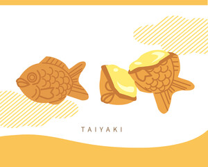 Japanese traditional sweets, taiyaki with cream filling