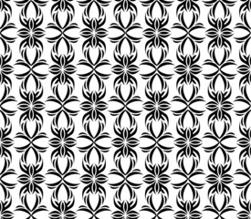 Graphic floral pattern. Black and white illustration. wallpaper