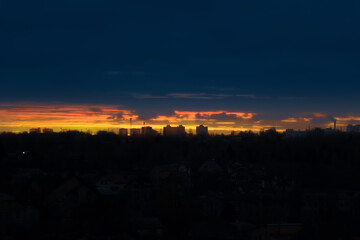 Fototapeta na wymiar Industrial sunset in the city Kyiv