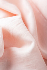Wavy linen fabric in pink petal color