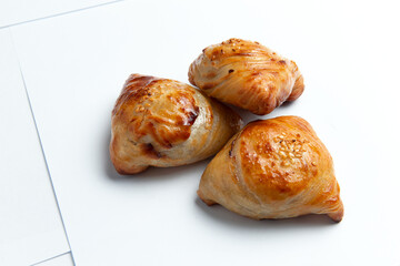 Traditional meat pies. on a white background.
