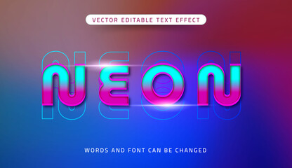 Neon 3d style editable text effect