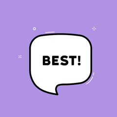 Speech bubble with Best text. Boom retro comic style. Pop art style. Vector line icon for Business and Advertising