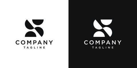 Creative Letter S Monogram Logo Design Icon Template White and Black Background
