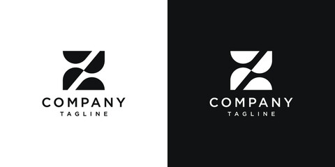 Creative Letter Z Monogram Logo Design Icon Template White and Black Background
