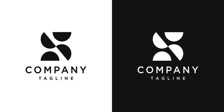 Creative Letter S Monogram Logo Design Icon Template White and Black Background