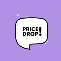 Speech bubble with price drop text. Boom retro comic style. Pop art style. Vector line icon for Business and Advertising