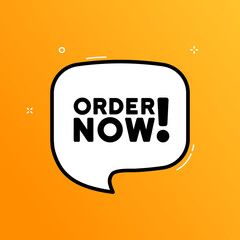 Speech bubble with order now text. Boom retro comic style. Pop art style. Vector line icon for Business and Advertising