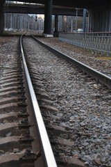Fototapeta na wymiar Railway track. View of the rails.