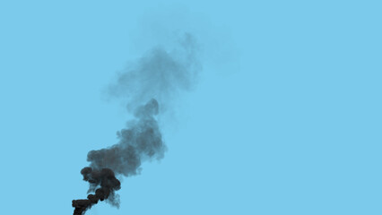 Fototapeta na wymiar black heavy pollute smoke exhaust from fuel oil power plant, isolated - industrial 3D illustration