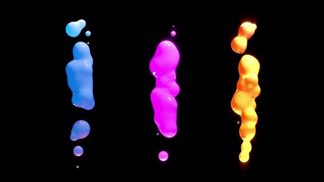 lava lamp wax or abstract morphing shapes, isolated - loop video