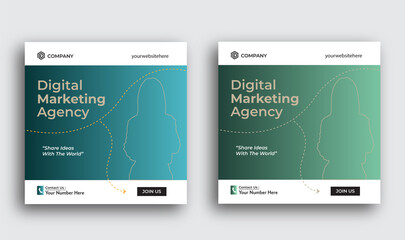 Digital marketing agency social media post template ,marketing business,digital online business template set