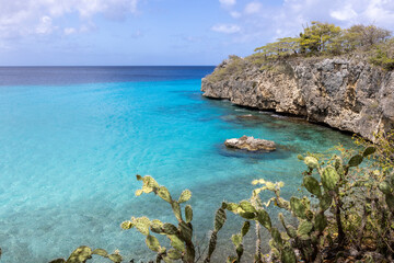 Fototapeta na wymiar Holiday at Playa Jeremi on the Caribbean island Curacao