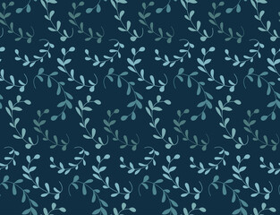 Vector seamless pattern with branches in dark background
