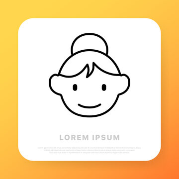 Granny Line Icon. Grandma, Grandmother, Gran, Gammer, Old Female, Old Woman. Icon Style. Vector Line Icon For Business And Advertising