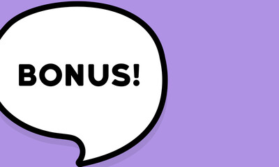 Speech bubble with bonus text. Boom retro comic style. Pop art style. Vector line icon for Business and Advertising