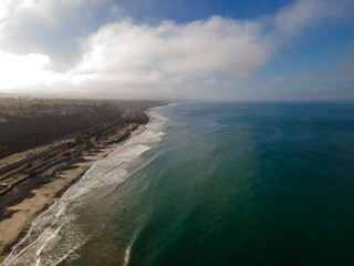 Great White Shark cruising the beaches in South Orange County, California.  He even gets close to some swimmers