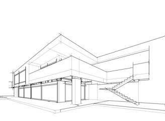 Fototapeta sketch of a house obraz