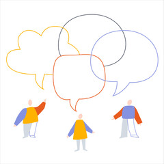Speech bubble communicate of group people. relationship concept. Vector illustration