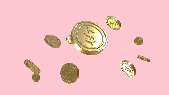 Abstract gold coin 3d rendering , illustration 3D Rendering