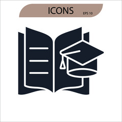Learning icons  symbol vector elements for infographic web
