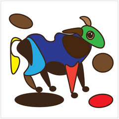 abstract colorful bull logo illustration