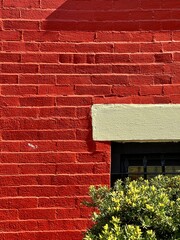 Red brick wall and window