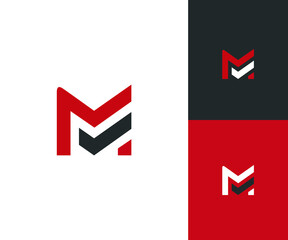 Unique letter ml logo design